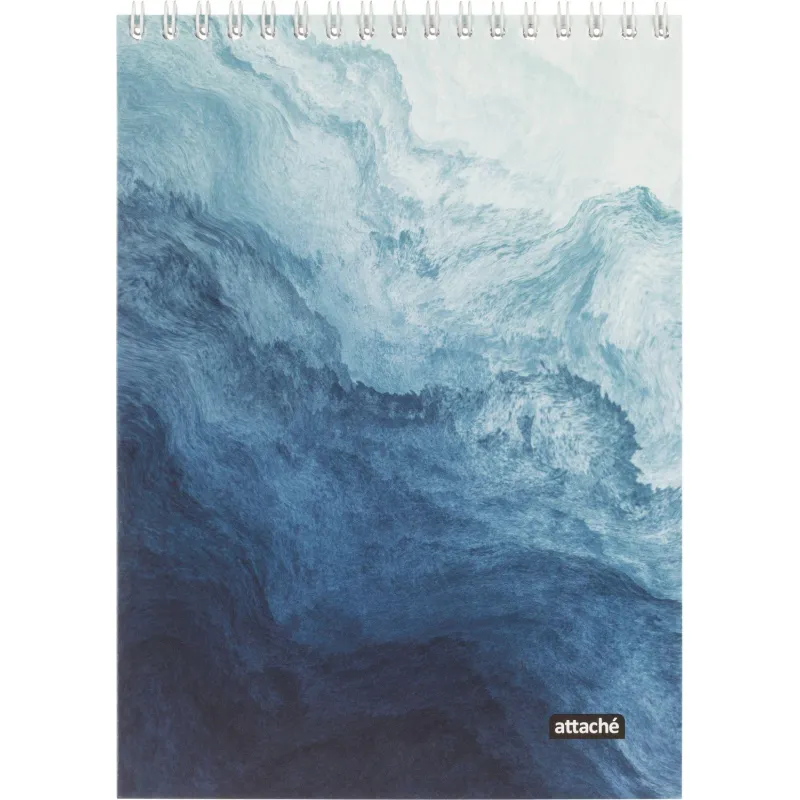 Блокнот А5 50л Attache Текстуры природы Вода клетка, греб, картон, ВД-лак 1919338