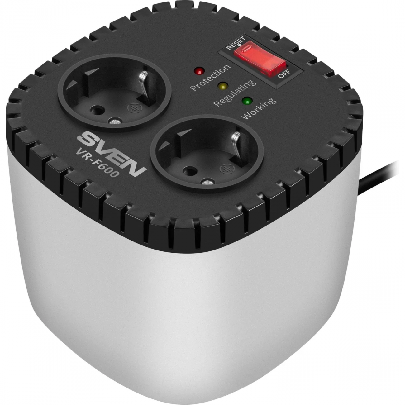 Стабилизатор напряжения SVEN VR-F600 (200Вт,Входное 170-280В, 2xEURO) 2320244 SV-022570