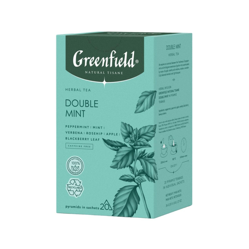 Чай Greenfield Natural Tisane Double Mint травяной, 20пак 1758-08 1764651