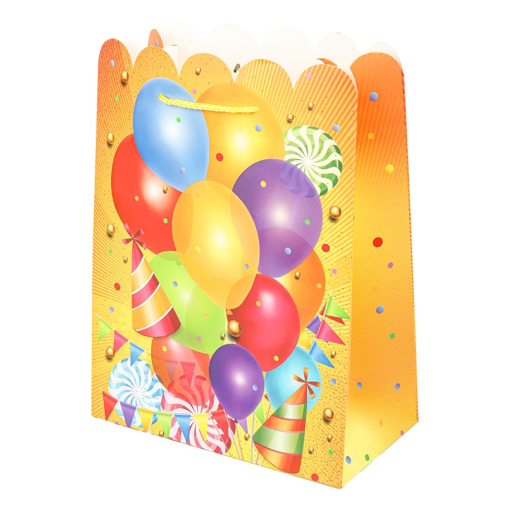 Пакет подарочный с днем рождения, фигурная вырубка, размер L Чудо праздник PTL-114621-CH3