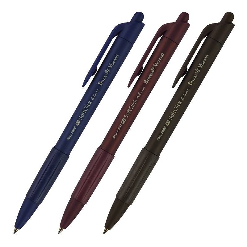 Ручка шариковая автоматическая Bruno Visconti SoftClick Original синяя (линия 0.7 мм) 476842