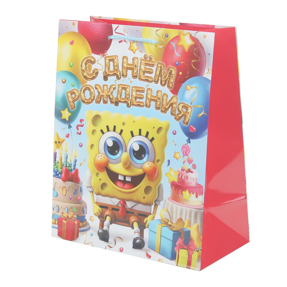 Пакет подарочный глянцевый L "Желтая губка", 140 гр/м Чудо праздник PL-130529-SB