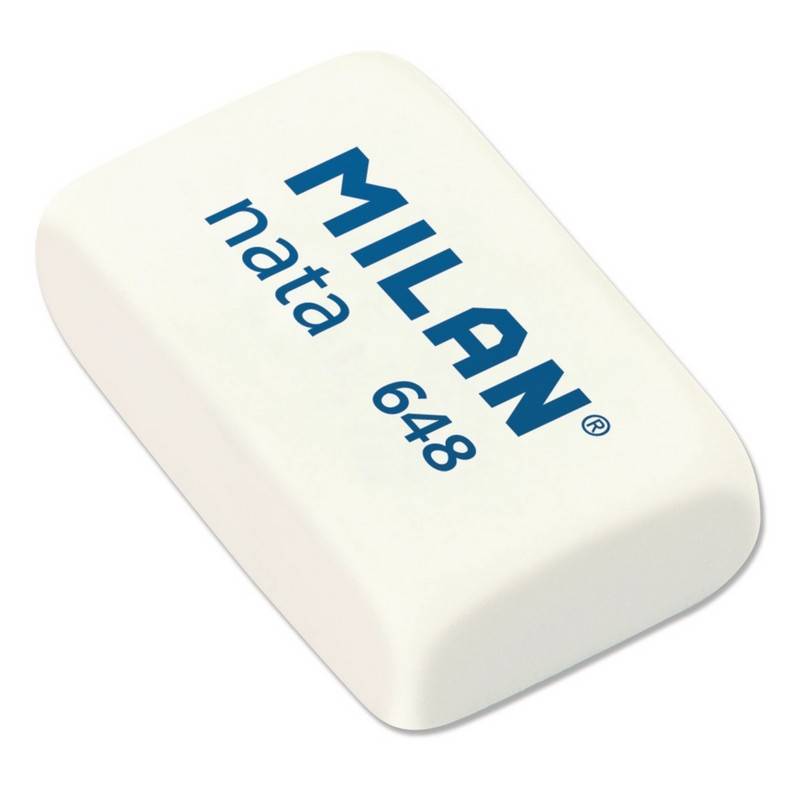Ластик Milan nata 648 пластиковый белый 31х19х9 мм CPM648N 973217