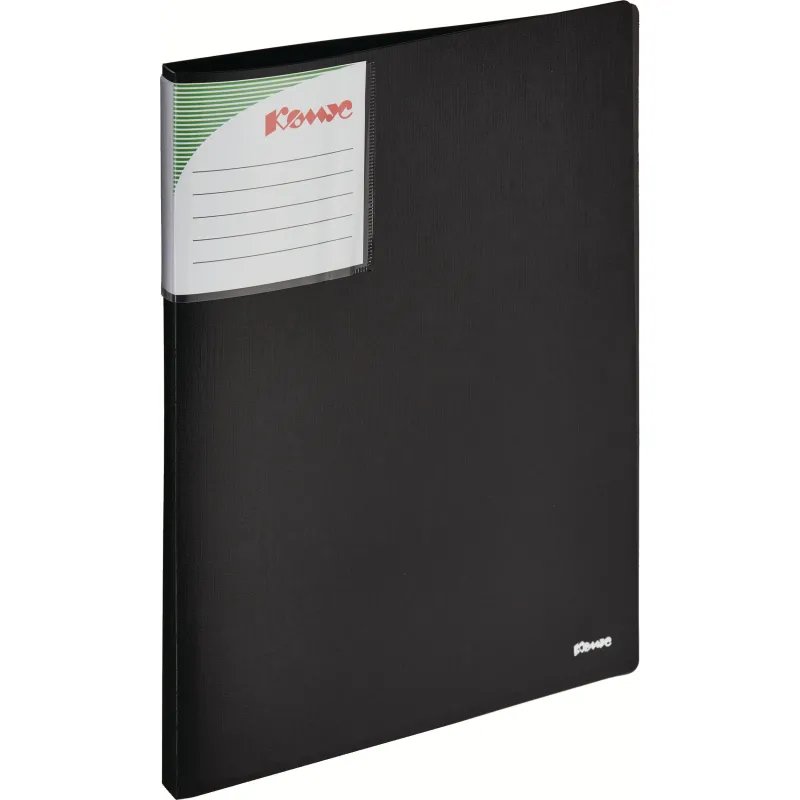 Папка с зажимом Комус Шелк черная 328022