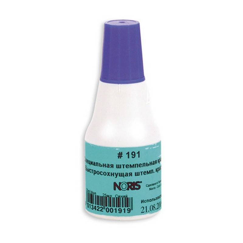 Краска штемпельная Noris 191А синяя на водной основе с содержанием спирта 25 г 22317