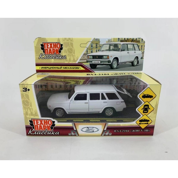 Машина металлическая, Ваз-2104 Жигули, 12 см. белый, Технопарк 2104-12-WH (72)