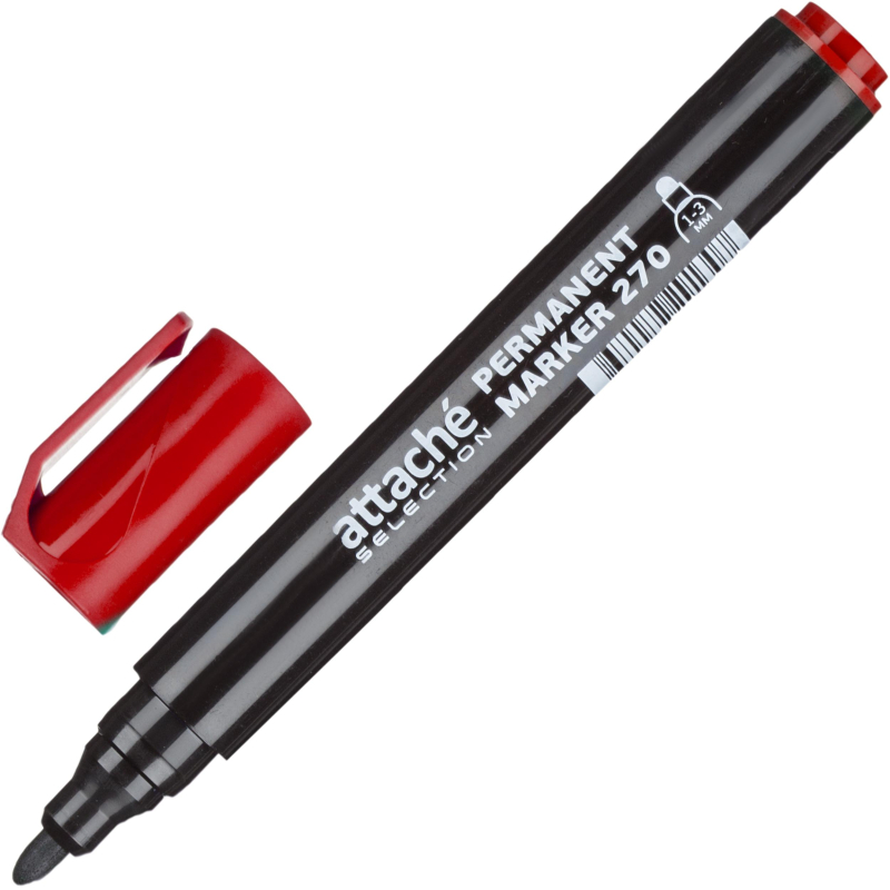 Маркер перманентный Attache Selection 270 красный 1-3мм кругл. наконечник 1634413