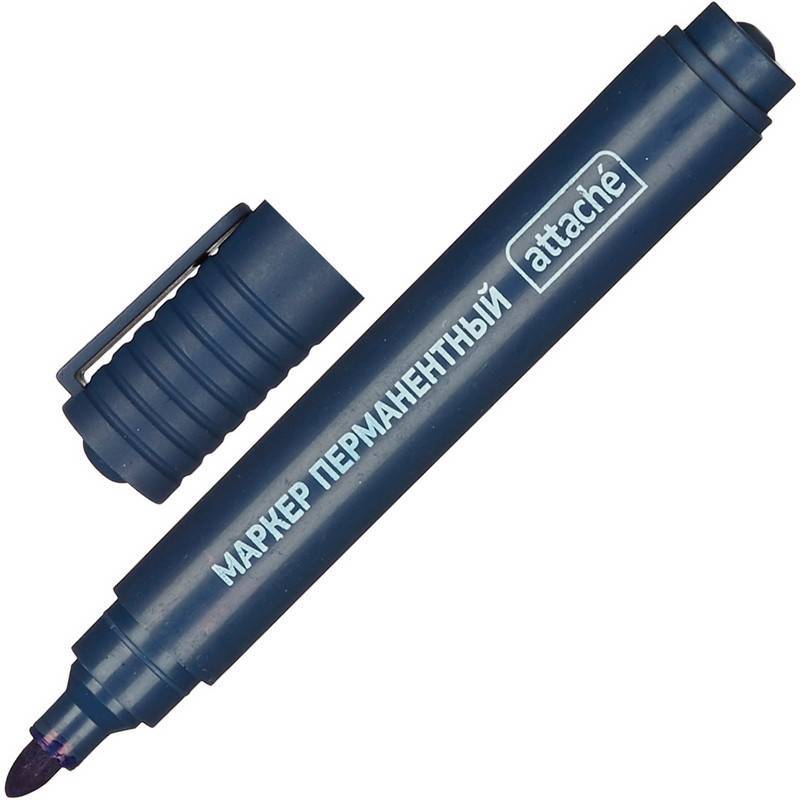 Маркер перманентный полулаковый Attache Economy синий (толщина линии 2-3 мм) 475789