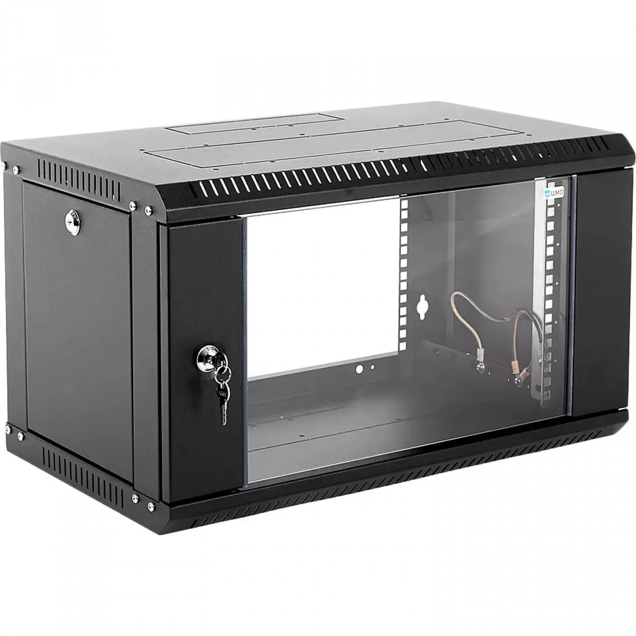 Шкаф настенный ЦМО разб. 9U(600х520) дверь стекло,черн (ШРН-Э-9.500-9005) 1988551