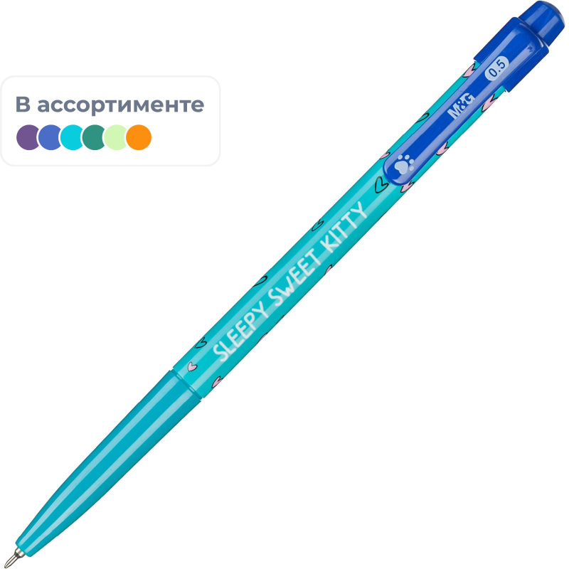 Ручка шариковая автомат. M&G SoManyCats л0,35 син асс ABP888R82205F4C 1744258