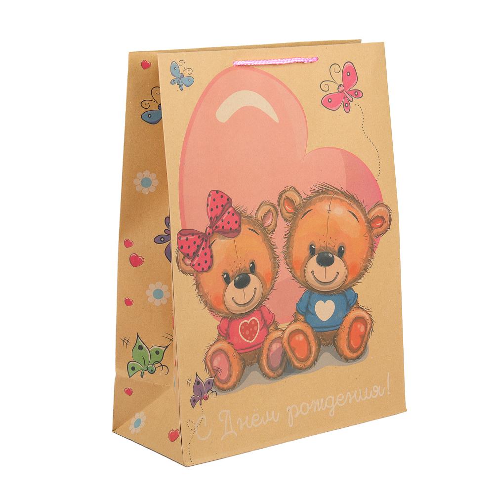 Пакет крафт, подарочный, размер Xl, 33,5х45х15 см. Чудо праздник PXL-112908-HBK1