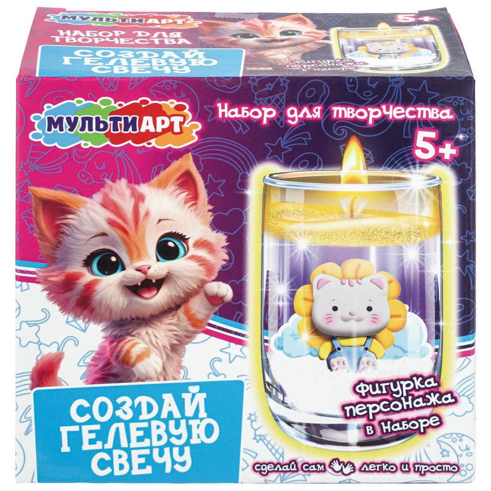 Гелевая свеча Сделай сам. Котик МультиАрт GELCANDLE-128207