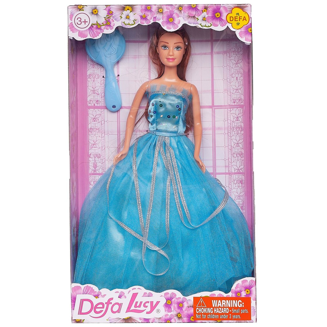 Кукла Defa Lucy в голубом длинном вечернем платье с расческой, 29 см 8292d/голубое