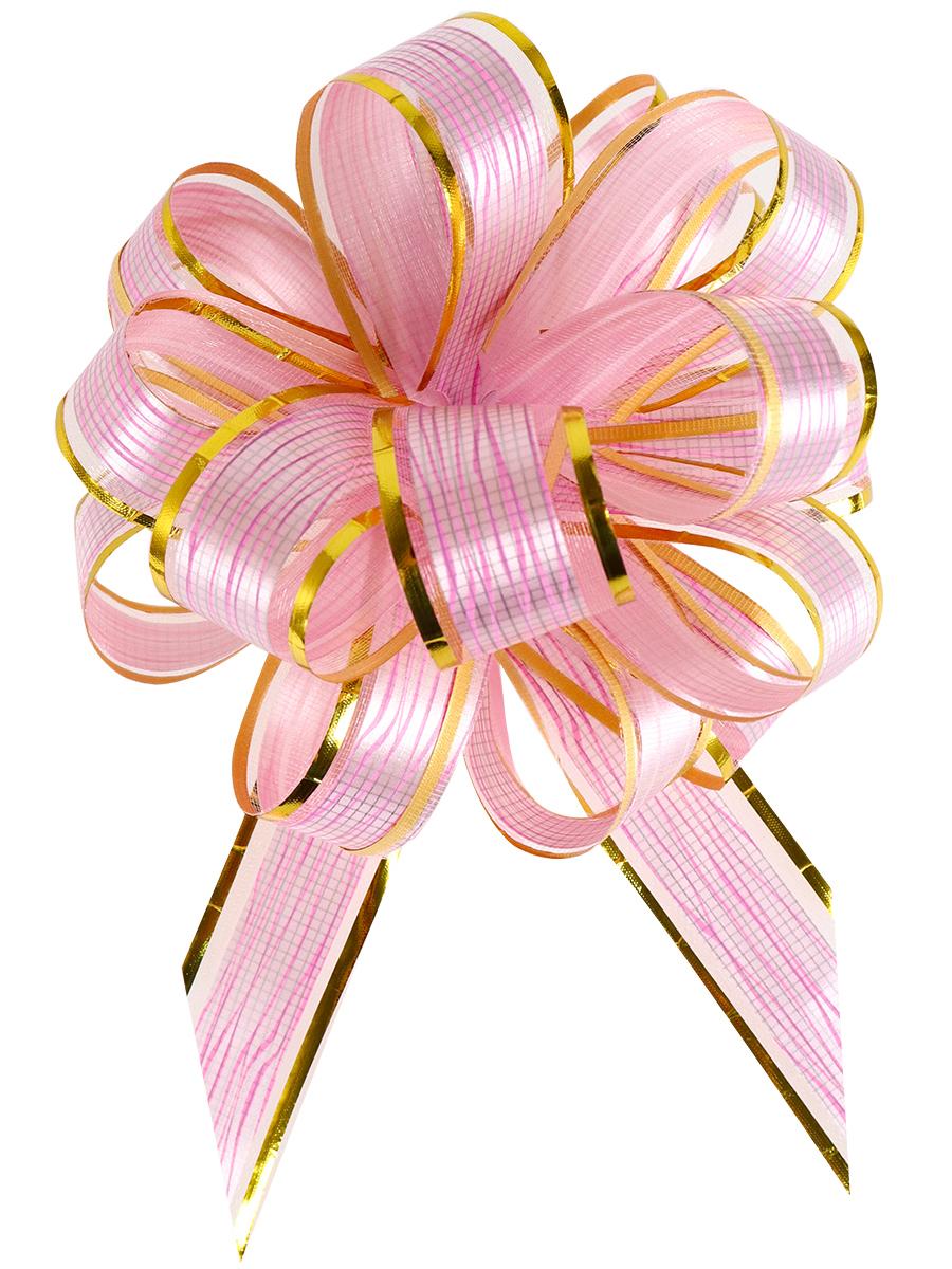 Бант шар Красивый узор, 5 см, розовый с золотой окантовкой, БЛ-6874 Miland 1817398