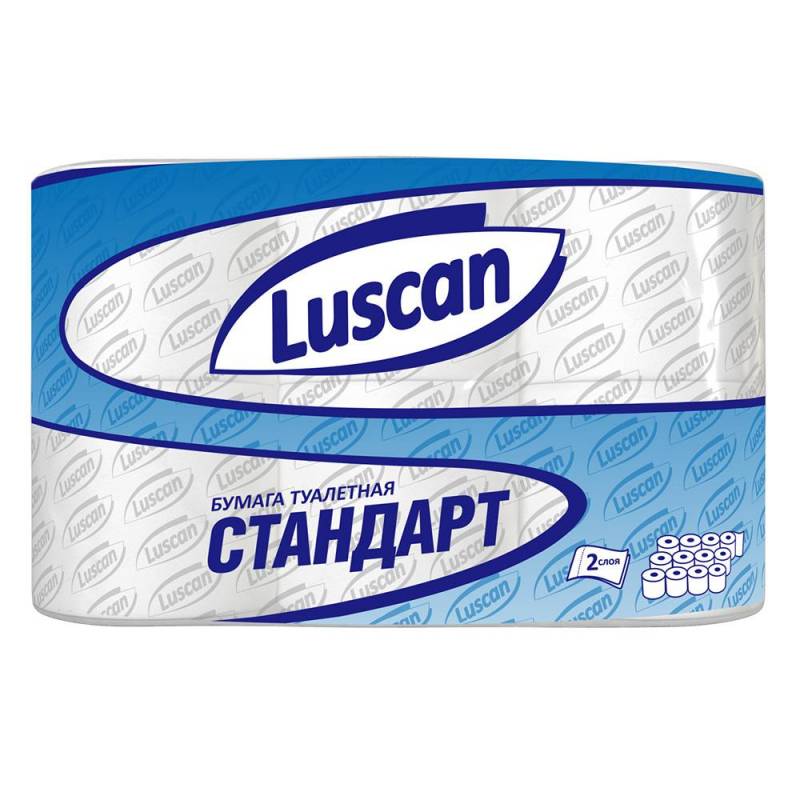 Бумага туалетная Luscan Standart 2сл бел вторичн втул 21,88м 175л 12рул/уп 1223084