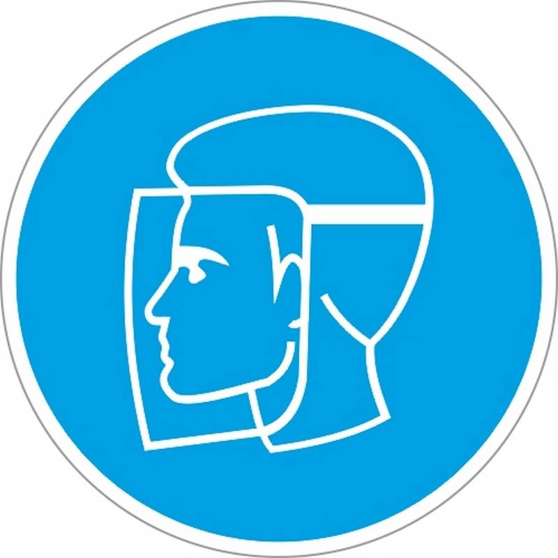 Знак безопасности M08 Работать в защитном щитке (плёнка,200х200) Технотерра 204010