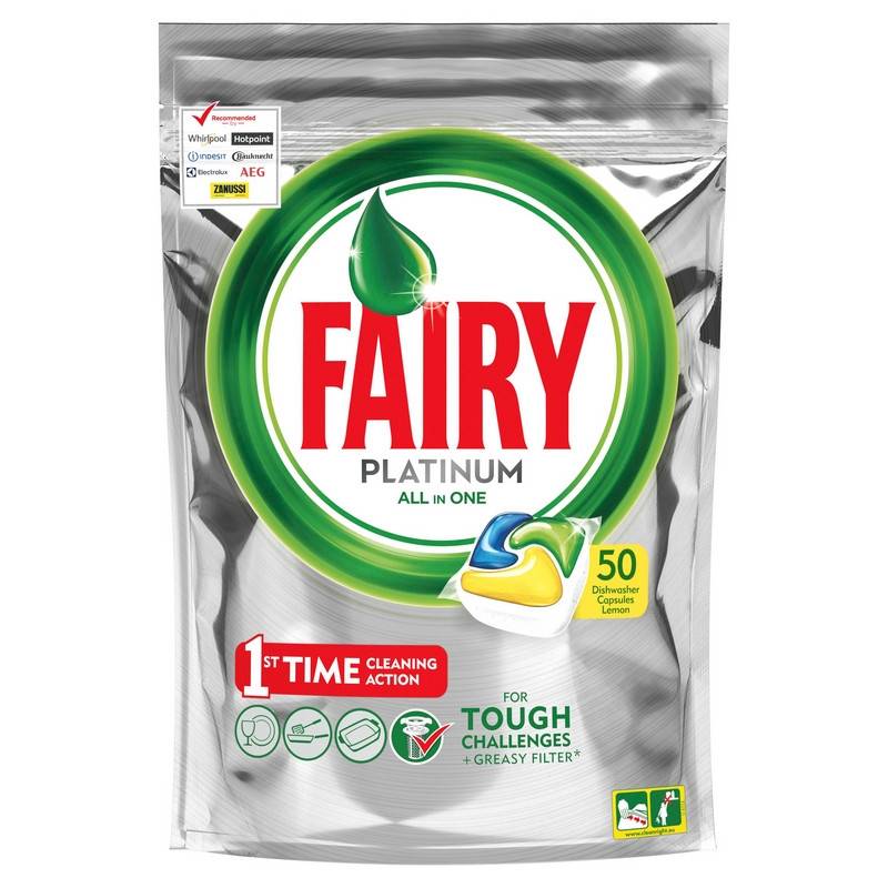 Капсулы для посудомоечных машин Fairy Platinum All in One (50 штук в уп) 757887