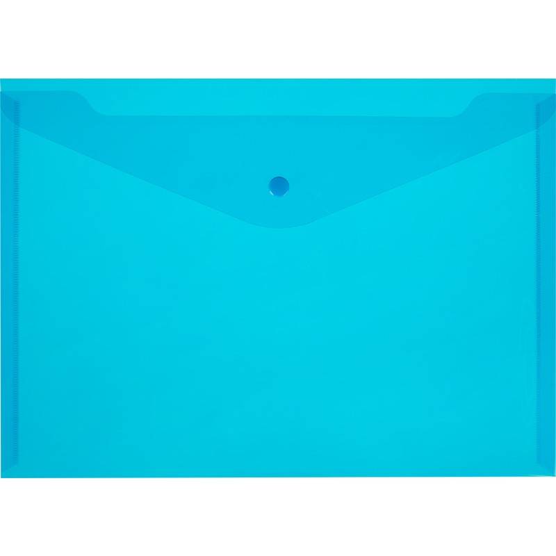 Папка-конверт Attache на кнопке А4 синяя 0.12 мм (10 штук в уп) 859088