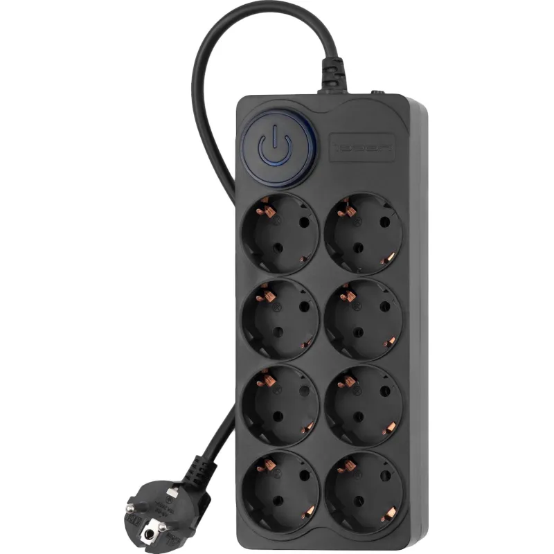 Сетевой фильтр Ippon BK-8-EU-3-16-B 3м (8 розеток) черный (1804853) 1829845