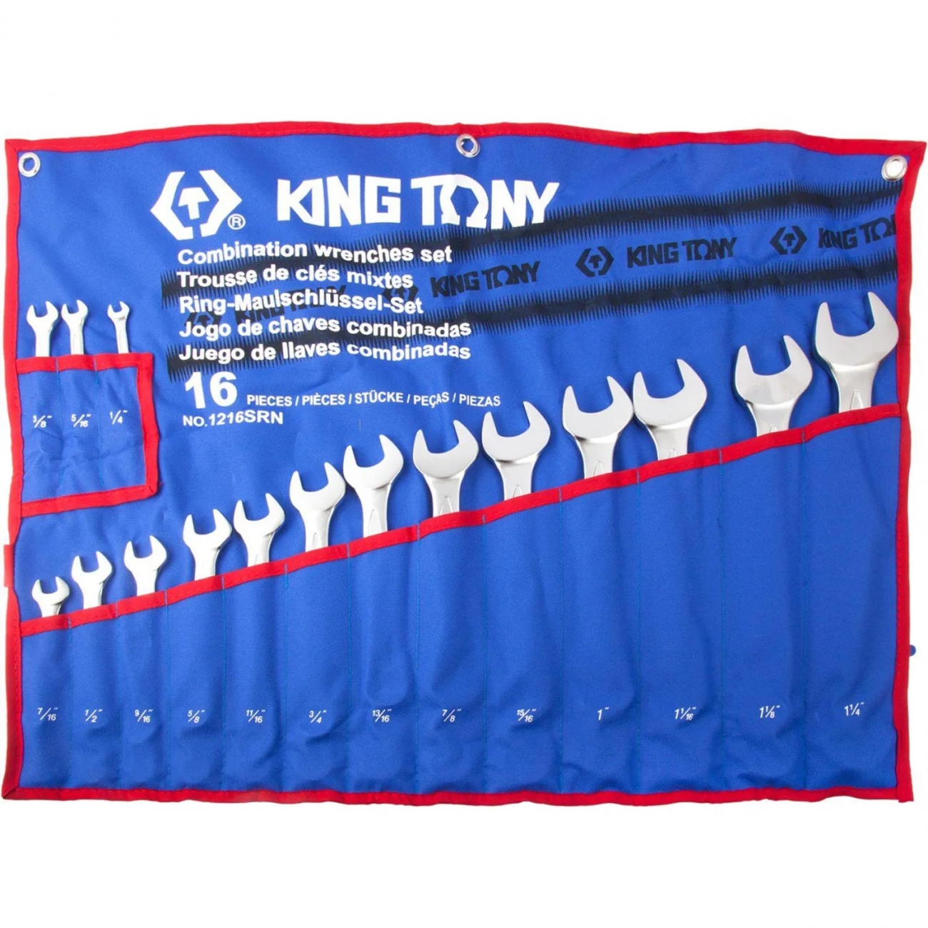 Набор ключей комбинированных, 1/4-1&1/4, 16 предметов 1216SRN King Tony 2399512