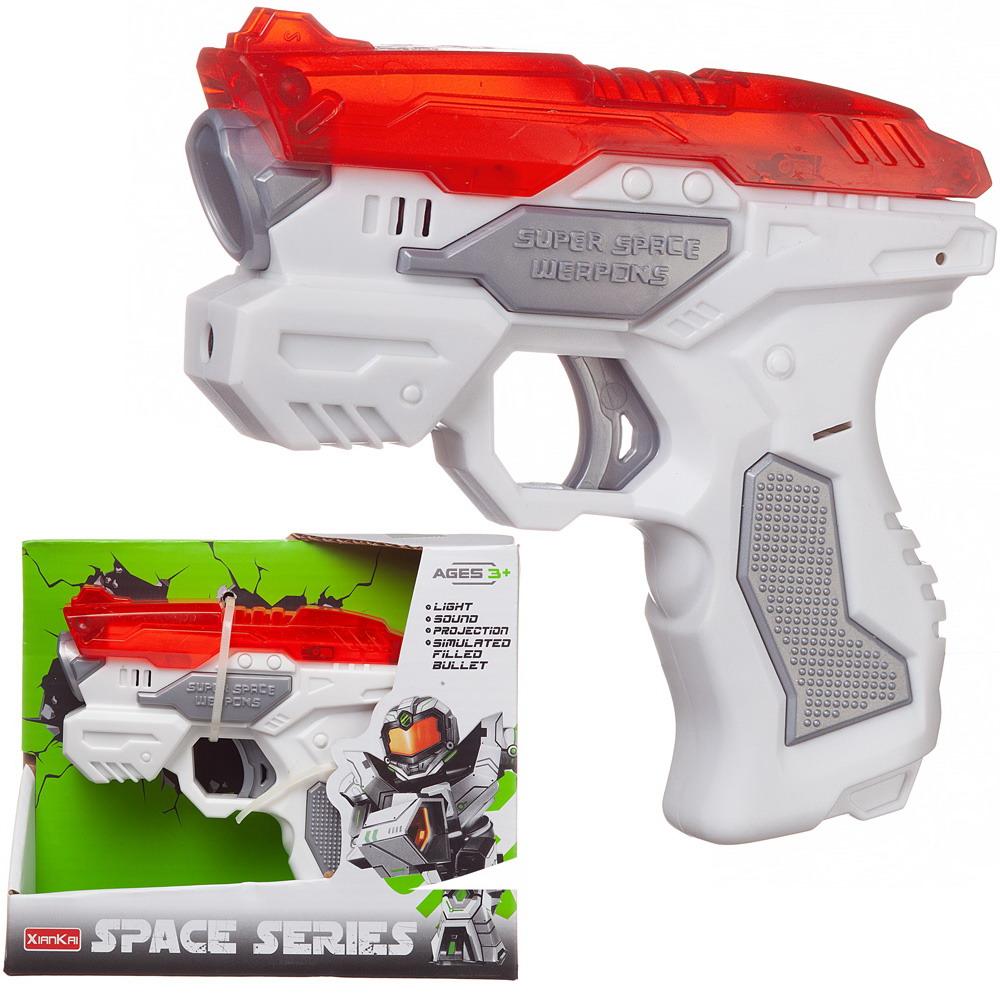 Бластер Junfa Space Series, свет/звук, красный, 16,5х4х14 см KT118-3/красный