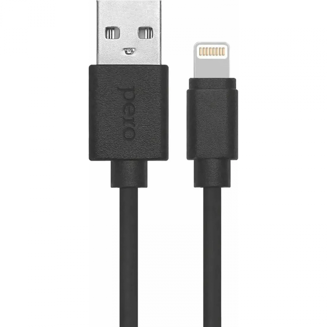 Кабель PERO DC-03 USB-A to Lightning, 2.4 А, 2м, черный 2398719 4603740875790