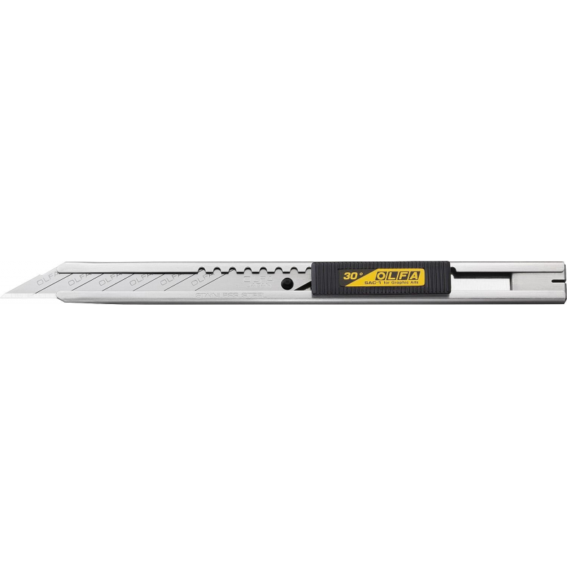 Нож OLFA для графических работ, корпус из нерж.стали, 9мм OL-SAC-1 1485492