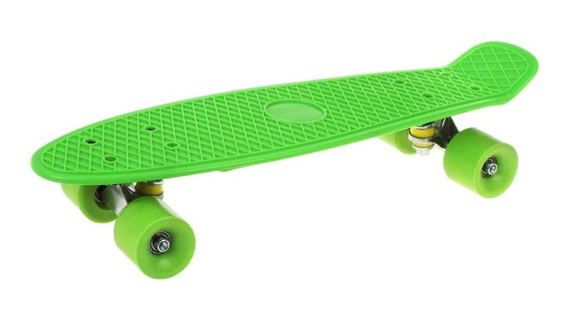 Скейтборд пластик 56 см, крепления алюмин. зелёный Наша Игрушка 636145