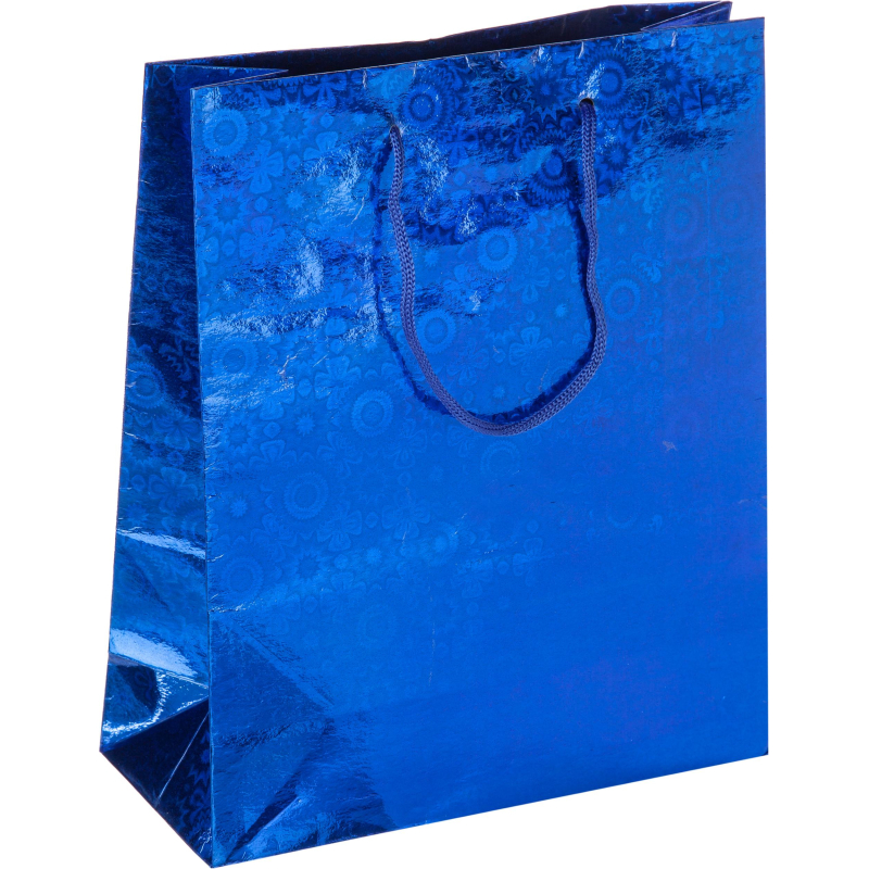 Пакет подарочный голография, синий, 18х21х8см, GBZ092 blue 1758575 GBZ090 blue