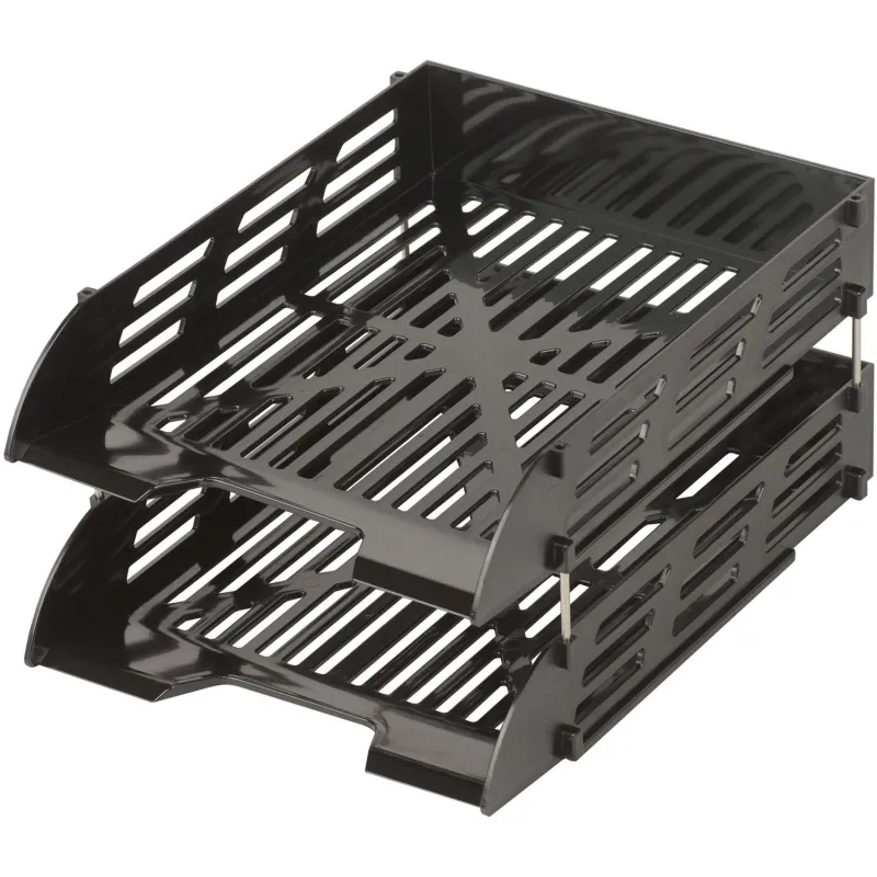 Лоток горизонтальный для бумаг Attache 2шт/на на металл стержнях черный 1603685