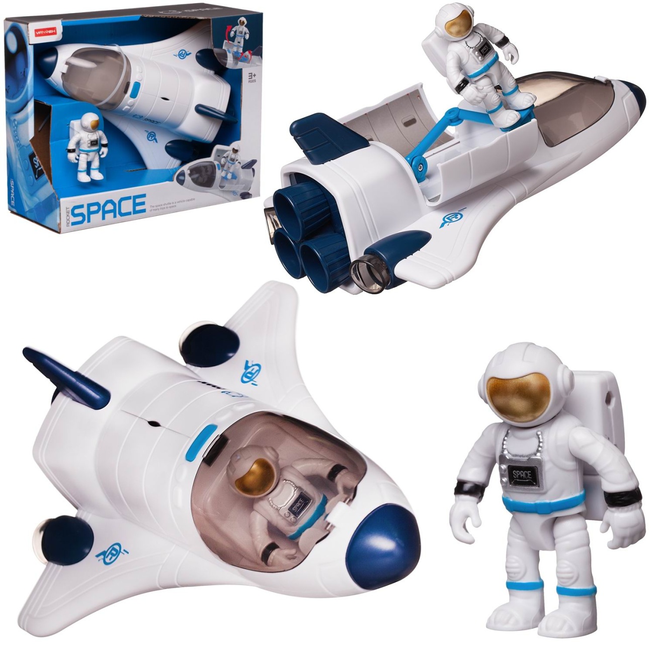Игровой набор Junfa Шаттл космический с фигуркой космонавта WA-27008