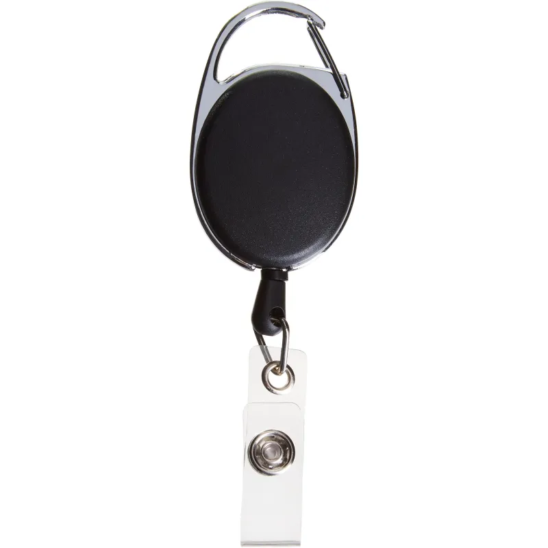 Держатель для бейджа Комус с рулеткой черный (без бейджа) 1шт 2043398