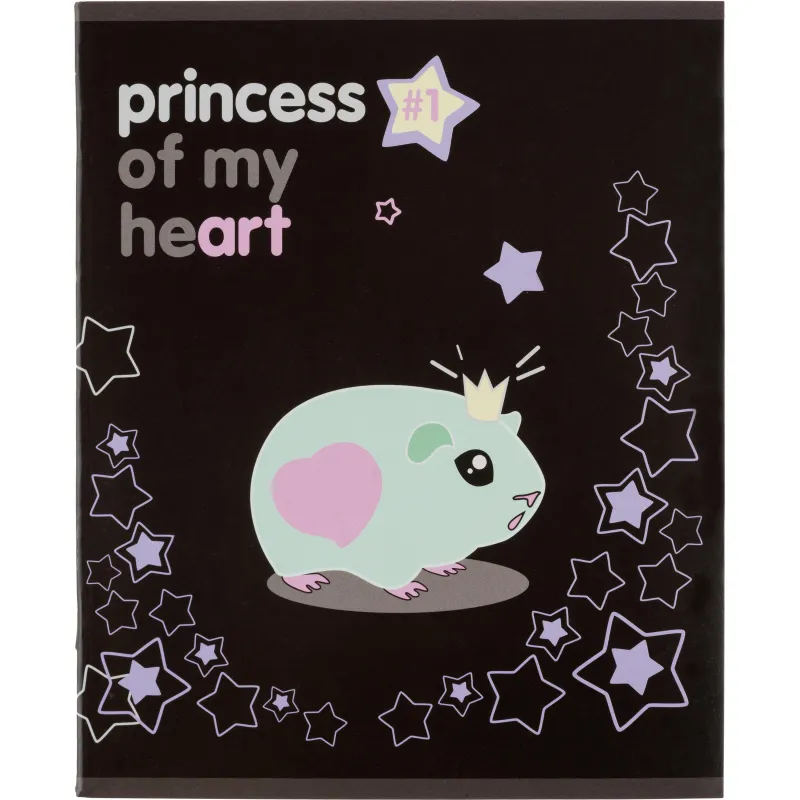 Тетрадь общая А5 48л Princess,клет,скреп, ВД-лак №1 School 1819910