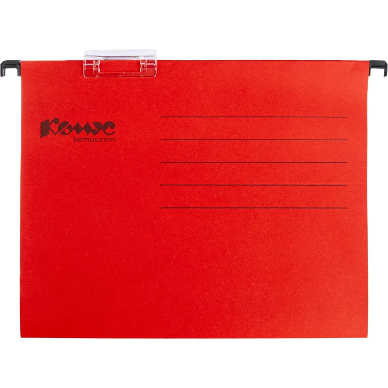 Папка подвесная регистратура Комус красная Foolscap, 25 шт 162437