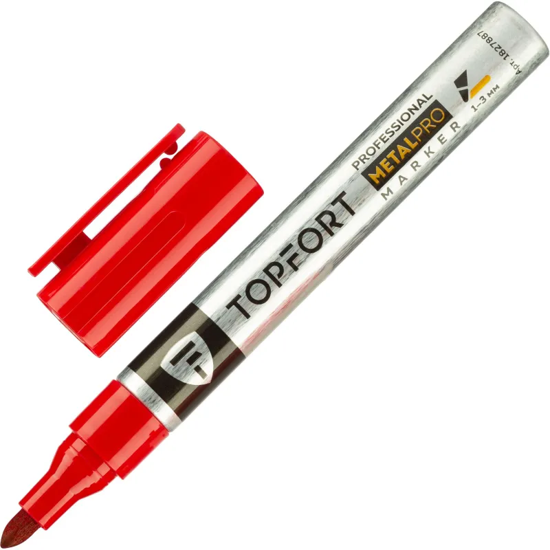 Маркер для металла TOPFORT MetalPro 1-3 мм красный 1827887 ZP1540