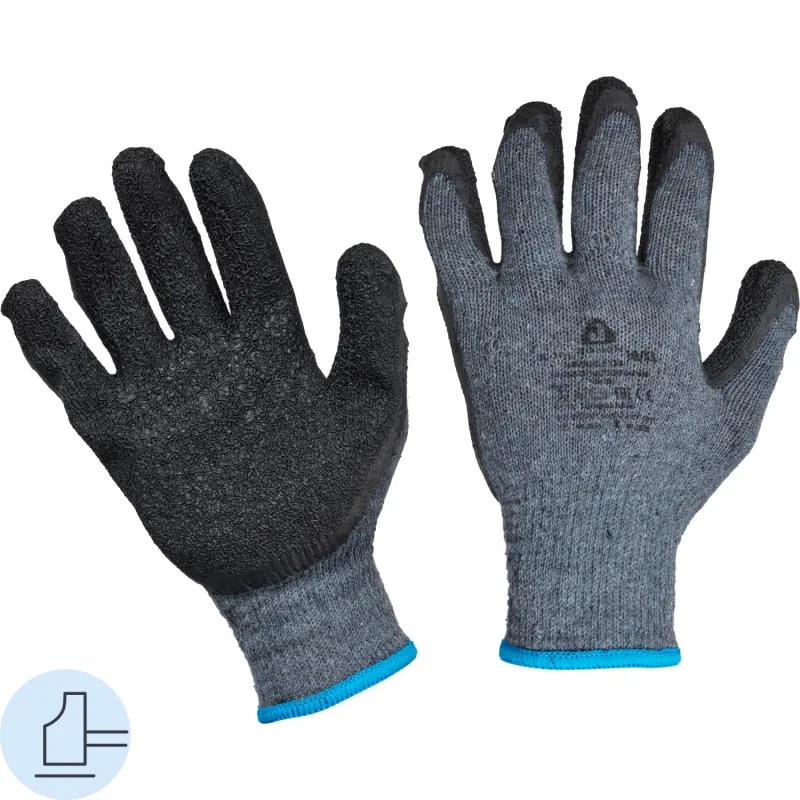 Перчатки трикотажные с дв.латекс. JetaSafety JL-101-L серые р.L (12 пар/уп) Jeta Safety 2094142