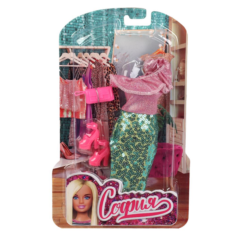 Аксессуары для кукол 29 см. комплект нарядной одежды и предметов для Софии, Карапуз SETDRESS-4-S-BB