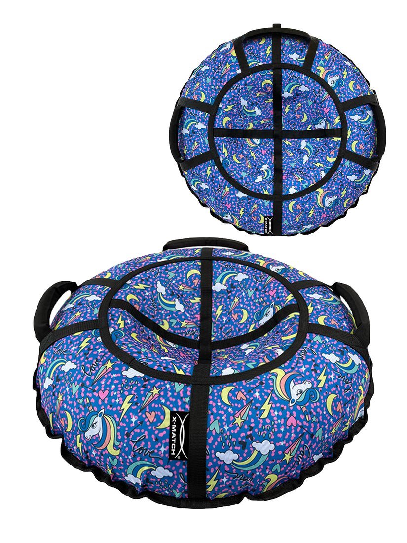 Тюбинг X-Match Люкс Pro S Единорог Сказка 100 см. во9209-2