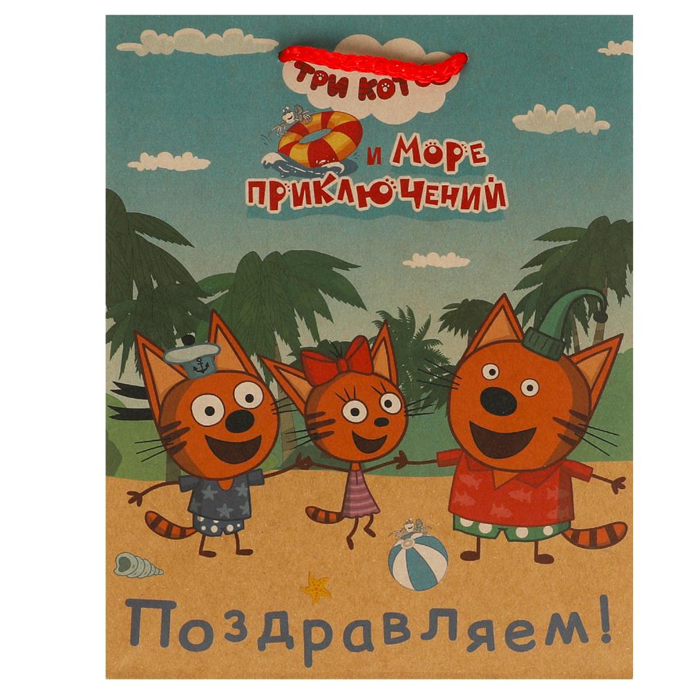 Пакет подарочный крафт Три Кота m, 18х23х10 см. Чудо праздник PM-109944-3СK