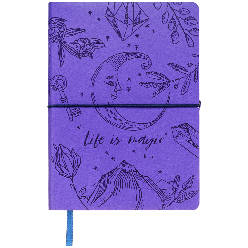 Блокнот А5 128л Лунная мистерия клет,мягк.обл,кожзам,блинт.тис 3148 Attache Selection 1795179