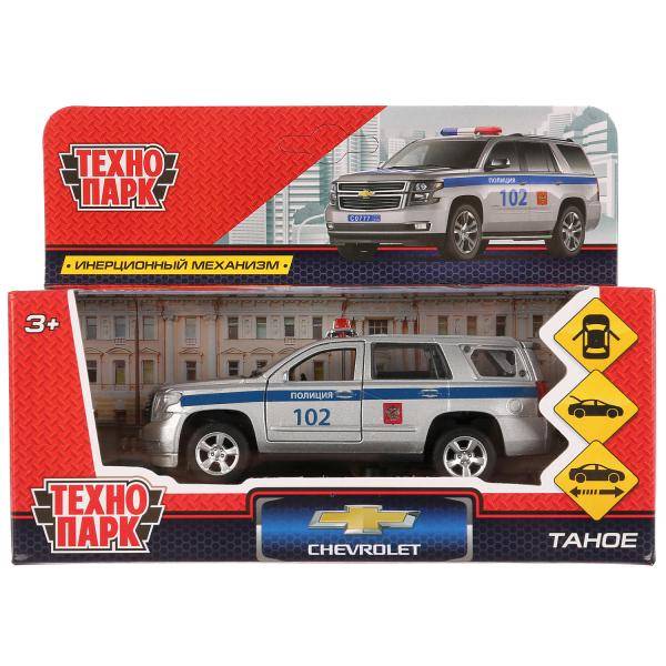 Машина металл "Chevrolet Tahoe Полиция" 12 см. Технопарк TAHOE-P