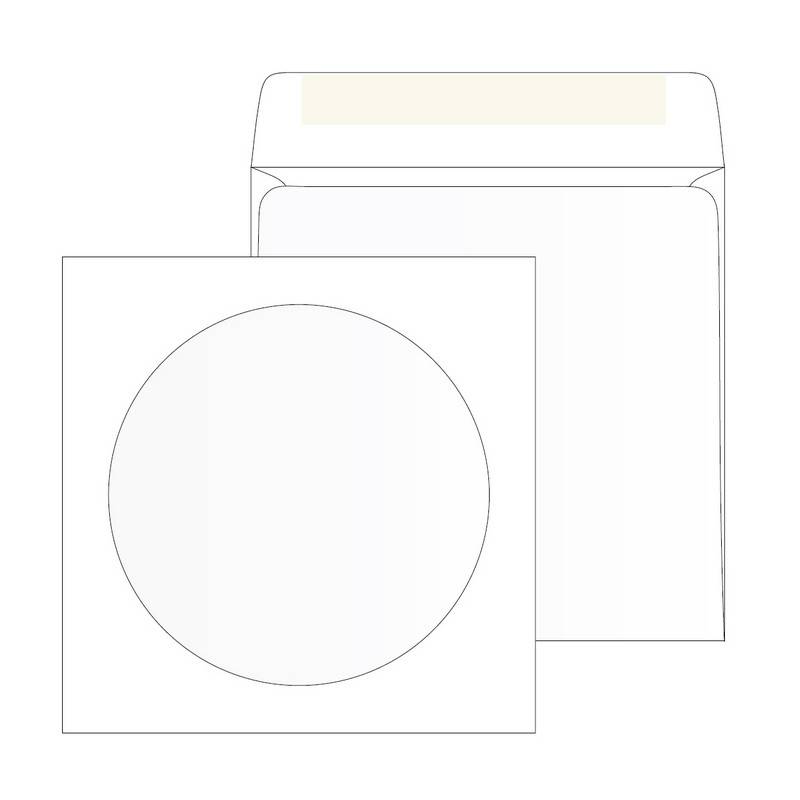 Конверт для CD Packpost 125x125 мм 90 г/кв.м белый декстрин с круглым окном (25 шт в уп) 128729