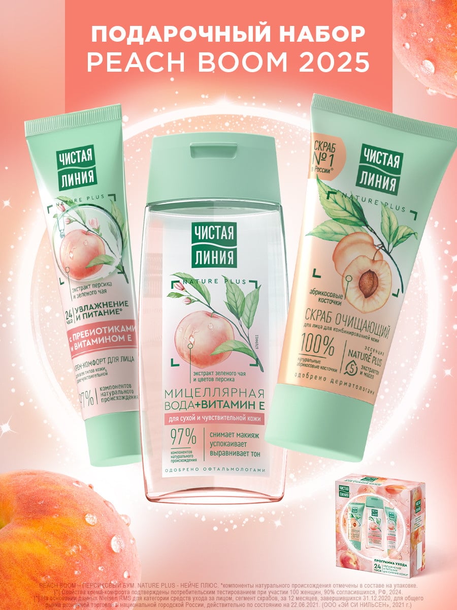 Подарочный набор Чистая Линия PEACH BOOM 4605922040385