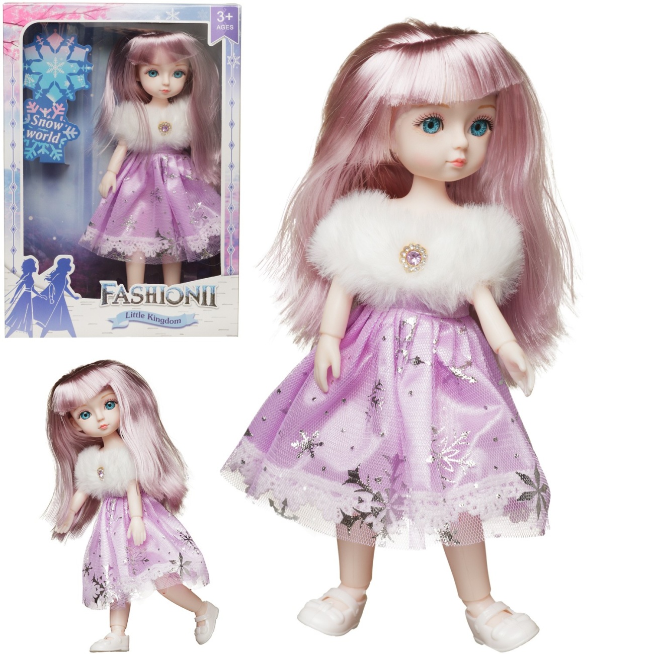 Кукла Junfa Зимняя принцесса в фиолетовом платье 22 см WJ-34771