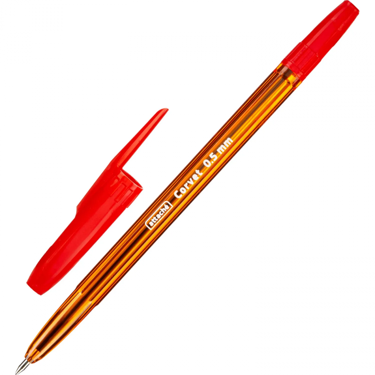 Ручка шарик. неавтомат. Attache Corvet масл,крас,0,5мм,оран,Россия 1886551