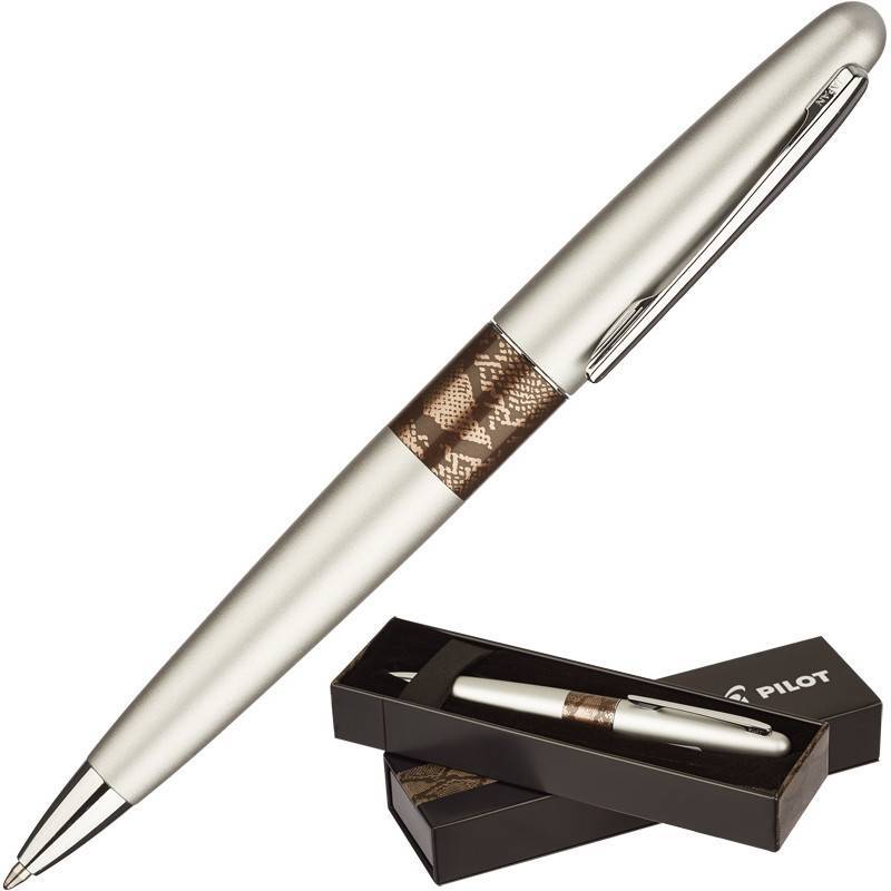 Ручка шариковая Pilot Стальной питон цвет чернил синий цвет корпуса серебристый BL-MR-SP 328772