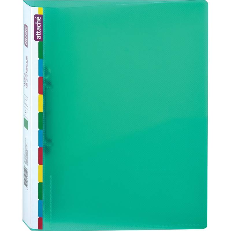 Папка на 2-х кольцах Attache Diagonal 25 мм зеленая до 150 листов (пластик 0.5 мм) 391358