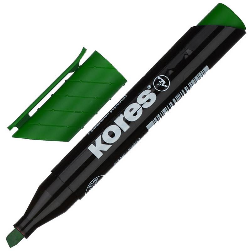 Маркер перманентный Kores 20955 зеленый (толщина линии 3-5 мм) 867790