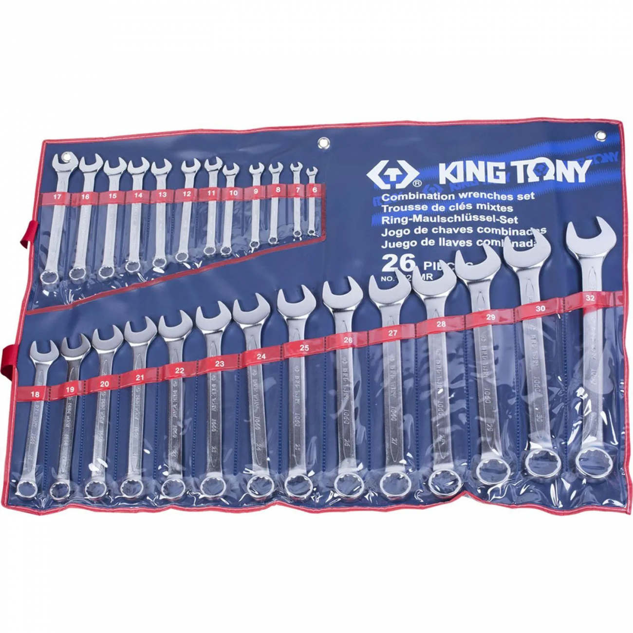 Набор ключей комбинированных, 6-32 мм, 26 предметов King Tony 1226MR 2399509