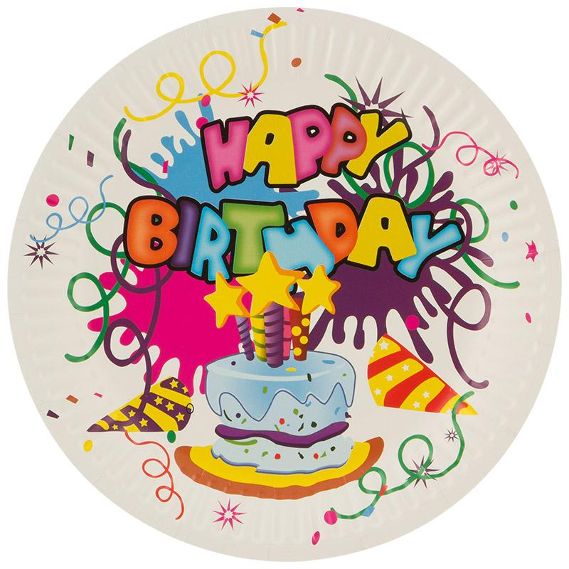 Набор бумажных тарелок Happy Birthday Волшебная страна 18 см, 6 шт, 007148 1816065
